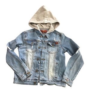 7 For All Mankind Hooded Jean Jacket Size L